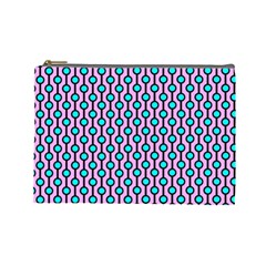 Blue Circles On Purple Background Geometric Ornament Cosmetic Bag (large) by SychEva