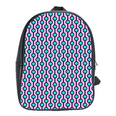 Blue Circles On Purple Background Geometric Ornament School Bag (large) by SychEva