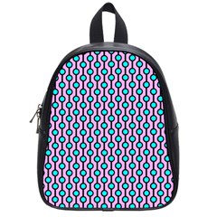 Blue Circles On Purple Background Geometric Ornament School Bag (small) by SychEva