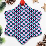 Blue Circles On Purple Background Geometric Ornament Snowflake Ornament (Two Sides) Front