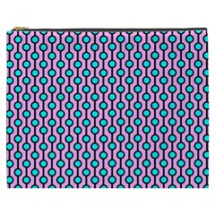 Blue Circles On Purple Background Geometric Ornament Cosmetic Bag (xxxl)