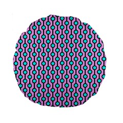 Blue Circles On Purple Background Geometric Ornament Standard 15  Premium Round Cushions by SychEva