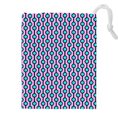 Blue Circles On Purple Background Geometric Ornament Drawstring Pouch (4xl) by SychEva