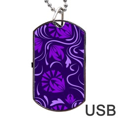 Folk Flowers Pattern Floral Surface Design Seamless Pattern Dog Tag Usb Flash (one Side) by Eskimos