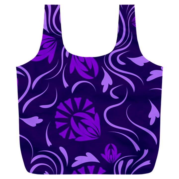 Folk flowers pattern Floral surface design Seamless pattern Full Print Recycle Bag (XXXL)