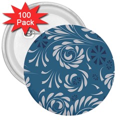 Folk flowers pattern Floral surface design Seamless pattern 3  Buttons (100 pack) 