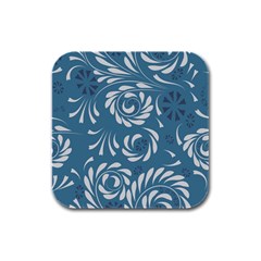 Folk flowers pattern Floral surface design Seamless pattern Rubber Square Coaster (4 pack) 