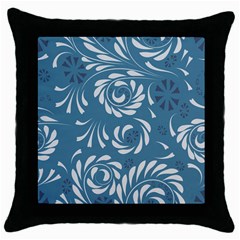 Folk flowers pattern Floral surface design Seamless pattern Throw Pillow Case (Black)