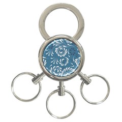 Folk flowers pattern Floral surface design Seamless pattern 3-Ring Key Chain