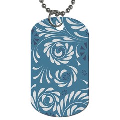 Folk flowers pattern Floral surface design Seamless pattern Dog Tag (One Side)