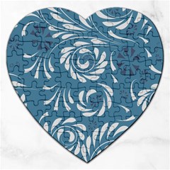 Folk flowers pattern Floral surface design Seamless pattern Jigsaw Puzzle (Heart)