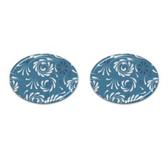 Folk Flowers Pattern Floral Surface Design Seamless Pattern Cufflinks (oval) by Eskimos