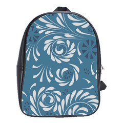 Folk flowers pattern Floral surface design Seamless pattern School Bag (Large)