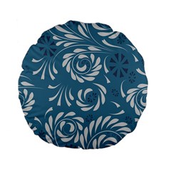 Folk flowers pattern Floral surface design Seamless pattern Standard 15  Premium Flano Round Cushions