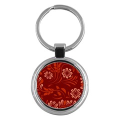 Folk Flowers Pattern Floral Surface Design Seamless Pattern Key Chain (round) by Eskimos