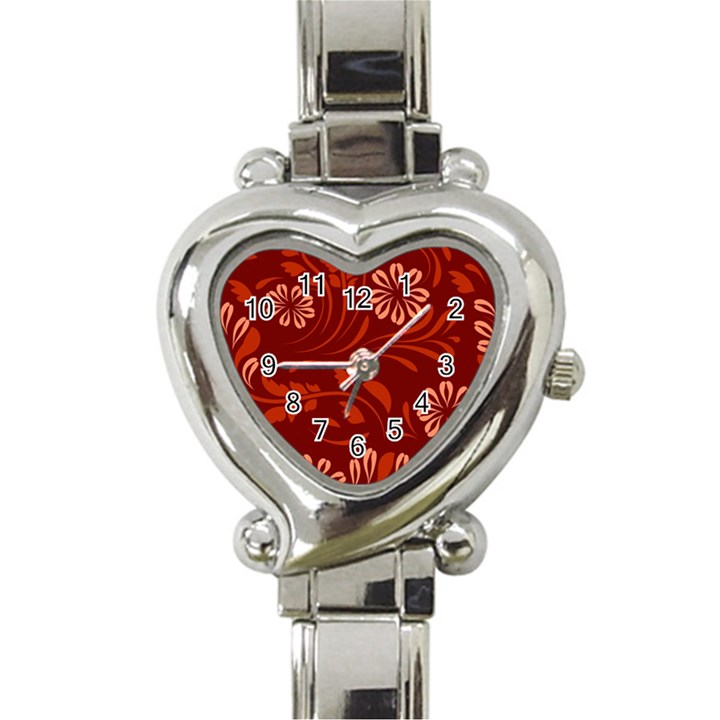 Folk flowers pattern Floral surface design Seamless pattern Heart Italian Charm Watch