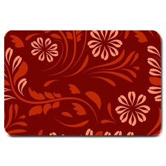 Folk Flowers Pattern Floral Surface Design Seamless Pattern Large Doormat  by Eskimos