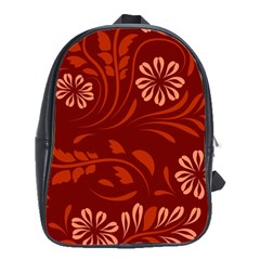 Folk Flowers Pattern Floral Surface Design Seamless Pattern School Bag (large) by Eskimos