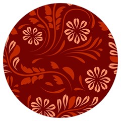 Folk Flowers Pattern Floral Surface Design Seamless Pattern Round Trivet