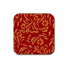 Folk Flowers Pattern Floral Surface Design Seamless Pattern Rubber Coaster (square)  by Eskimos