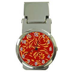 Folk Flowers Pattern Floral Surface Design Seamless Pattern Money Clip Watches by Eskimos