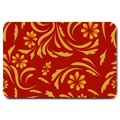 Folk Flowers Pattern Floral Surface Design Seamless Pattern Large Doormat  by Eskimos