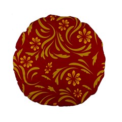 Folk Flowers Pattern Floral Surface Design Seamless Pattern Standard 15  Premium Flano Round Cushions by Eskimos