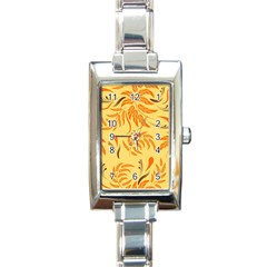 Folk Flowers Pattern Floral Surface Design Seamless Pattern Rectangle Italian Charm Watch by Eskimos