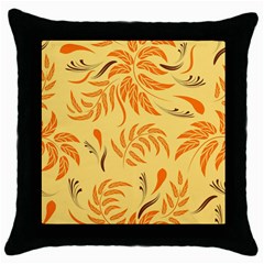 Folk Flowers Pattern Floral Surface Design Seamless Pattern Throw Pillow Case (black) by Eskimos