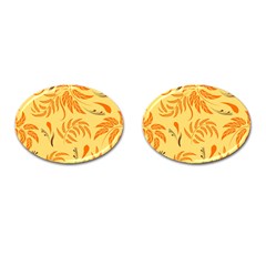 Folk Flowers Pattern Floral Surface Design Seamless Pattern Cufflinks (oval) by Eskimos