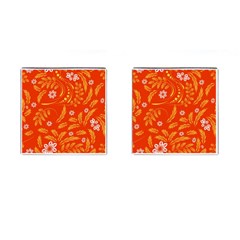 Folk flowers pattern Floral surface design Seamless pattern Cufflinks (Square)