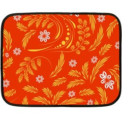 Folk flowers pattern Floral surface design Seamless pattern Double Sided Fleece Blanket (Mini) 