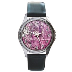 Burgundy Edit Round Metal Watch