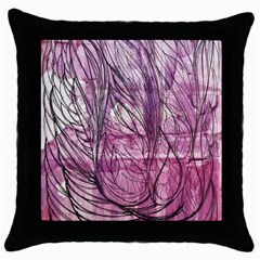 Burgundy Edit Throw Pillow Case (black) by kaleidomarblingart