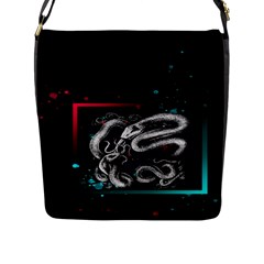 Snakeart Flap Closure Messenger Bag (l) by Sparkle