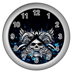 Skullart Wall Clock (silver) by Sparkle