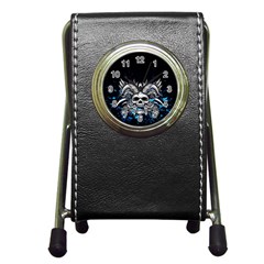 Skullart Pen Holder Desk Clock by Sparkle