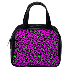 Pink And Green Leopard Spots Pattern Classic Handbag (one Side) by Casemiro