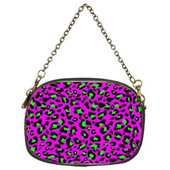 Pink And Green Leopard Spots Pattern Chain Purse (two Sides) by Casemiro