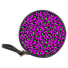 Pink And Green Leopard Spots Pattern Classic 20-cd Wallets by Casemiro