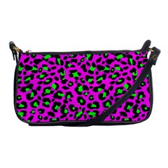 Pink And Green Leopard Spots Pattern Shoulder Clutch Bag by Casemiro