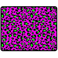 Pink And Green Leopard Spots Pattern Fleece Blanket (medium)  by Casemiro