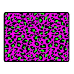 Pink And Green Leopard Spots Pattern Fleece Blanket (small) by Casemiro