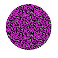 Pink And Green Leopard Spots Pattern Mini Round Pill Box by Casemiro