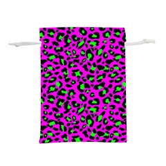 Pink And Green Leopard Spots Pattern Lightweight Drawstring Pouch (s)