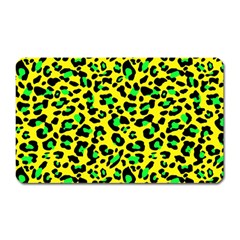 Yellow And Green, Neon Leopard Spots Pattern Magnet (rectangular) by Casemiro