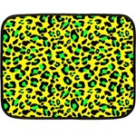 Yellow and green, neon leopard spots pattern Fleece Blanket (Mini) 35 x27  Blanket