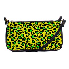 Yellow And Green, Neon Leopard Spots Pattern Shoulder Clutch Bag by Casemiro