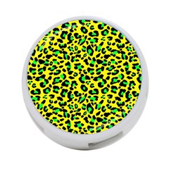 Yellow And Green, Neon Leopard Spots Pattern 4-port Usb Hub (two Sides) by Casemiro