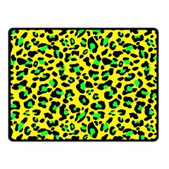 Yellow And Green, Neon Leopard Spots Pattern Fleece Blanket (small) by Casemiro